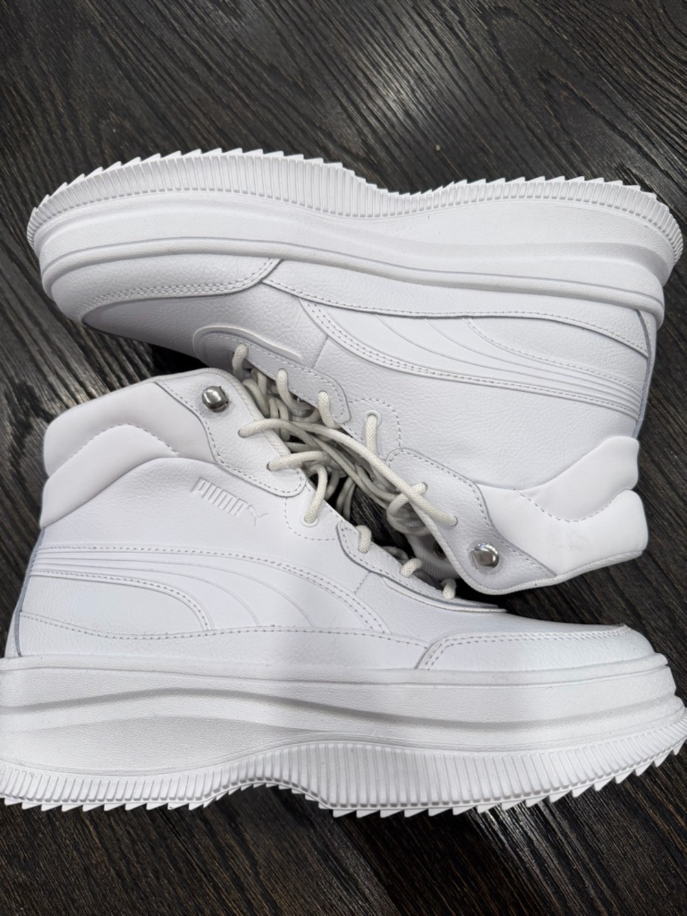 PUMA Mayra Lace Up High Top Womens Off White Sneakers Casual Shoes size 10.5
